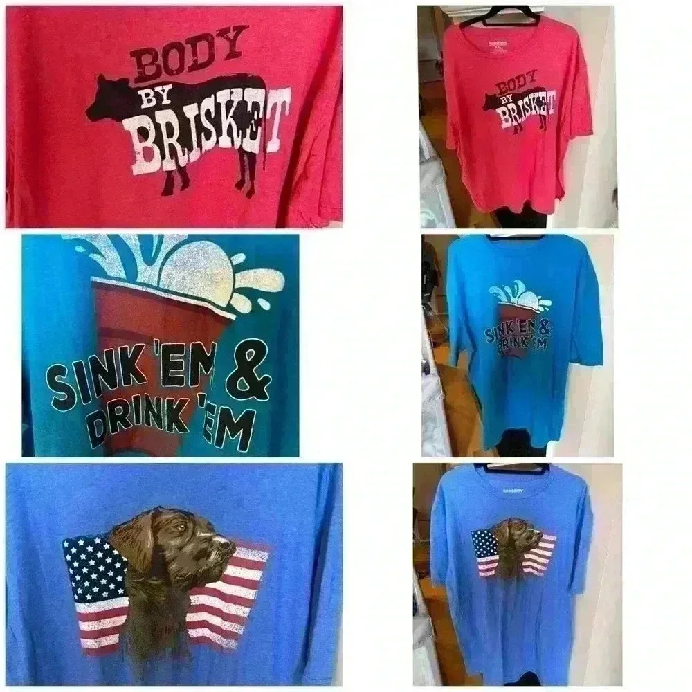 NWOT - Academy 3 graphic tees, XXL